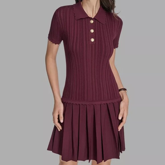 BCBG Knit Brugandy Dress Size XS - Picture 1 of 6